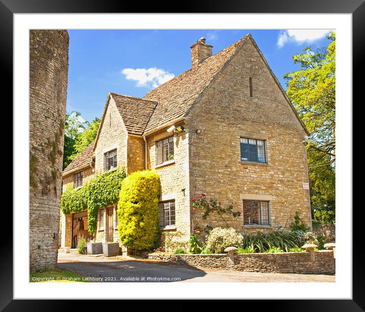 Cotswolds Cottage, Beverston Framed Mounted Print by Graham Lathbury