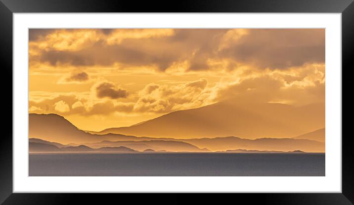 Dusk over Harris from Skye Framed Mounted Print by Duncan Loraine