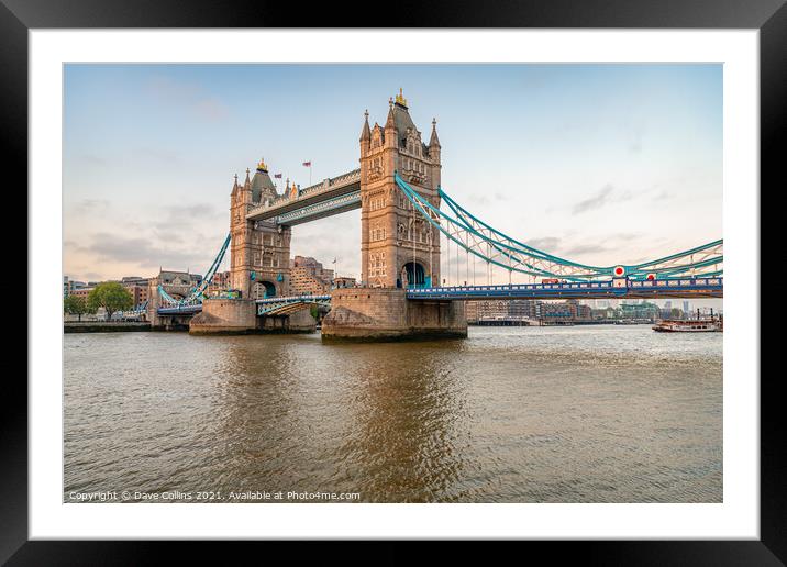 Tower Bridge over the River Thames at Dusk Framed Mounted Print by Dave Collins