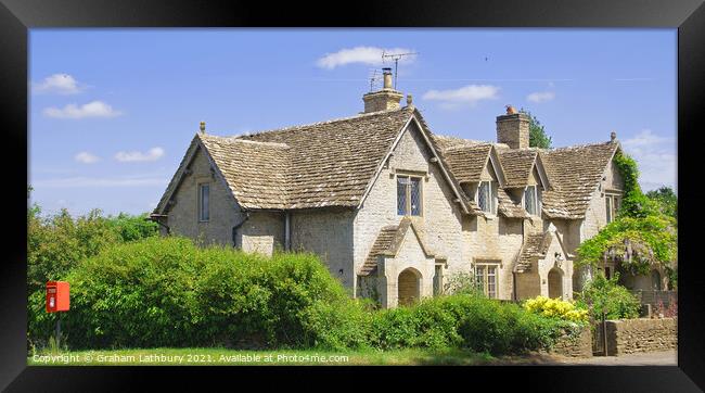 Cotswolds Cottage, Beverston Framed Print by Graham Lathbury