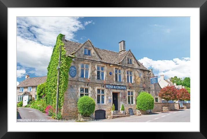 The Rose & Crown, Nympsfield Framed Mounted Print by Graham Lathbury