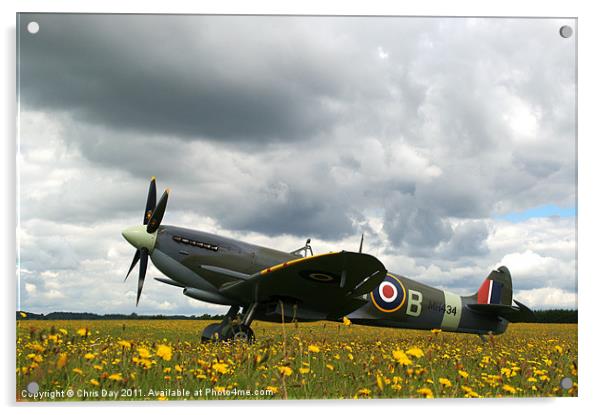 Spitfire Mk IXB Acrylic by Chris Day