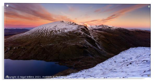 Dollywaggon Pike Sunrise Acrylic by Nigel Wilkins