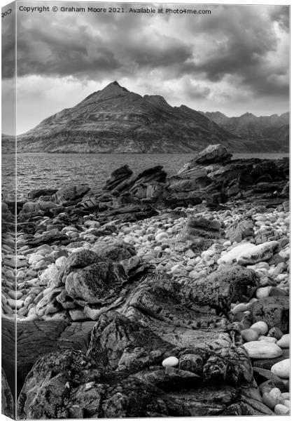 Elgol Isle of Skye monochrome Canvas Print by Graham Moore