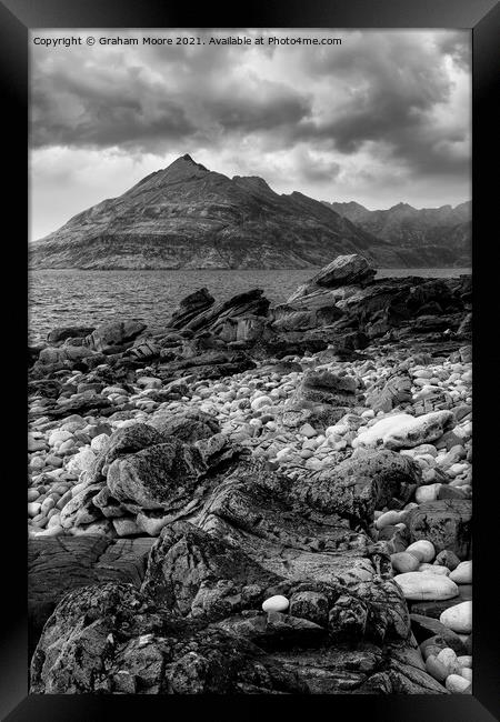 Elgol Isle of Skye monochrome Framed Print by Graham Moore