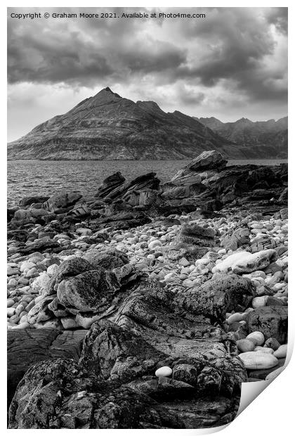 Elgol Isle of Skye monochrome Print by Graham Moore