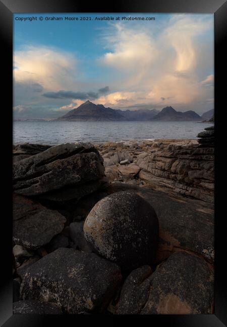Elgol Isle of Skye sunset Framed Print by Graham Moore