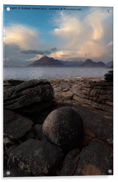 Elgol Isle of Skye sunset Acrylic by Graham Moore