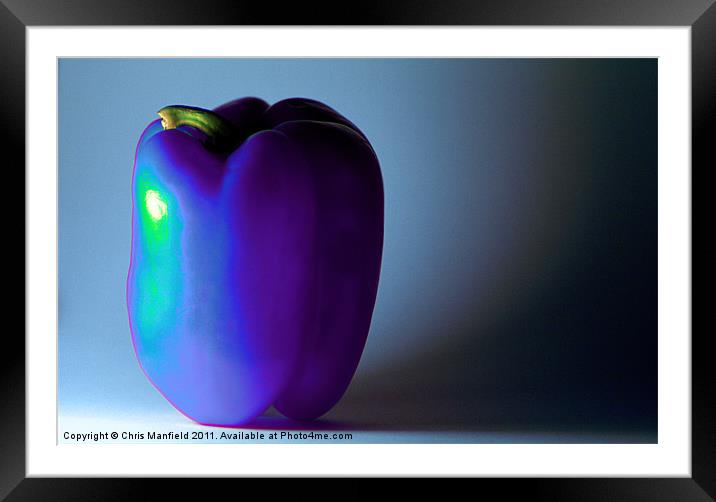 Neon Pepper Framed Mounted Print by Chris Manfield