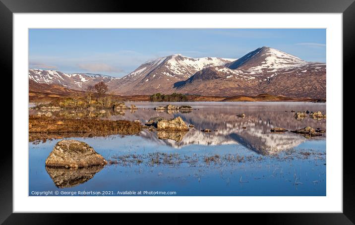Spring Sunrise at Lochan na h-achlaise Framed Mounted Print by George Robertson