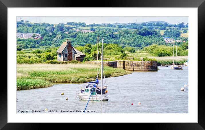 Turf Lock On The River Exe Framed Mounted Print by Peter F Hunt