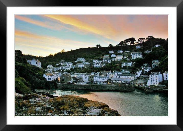 Twilight At Polperro, Cornwall. Framed Mounted Print by Neil Mottershead