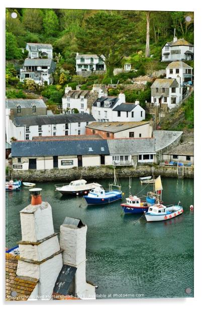 Polperro Inner Harbour, Cornwall. Acrylic by Neil Mottershead