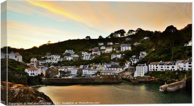 Sunset Over Polperro. Canvas Print by Neil Mottershead