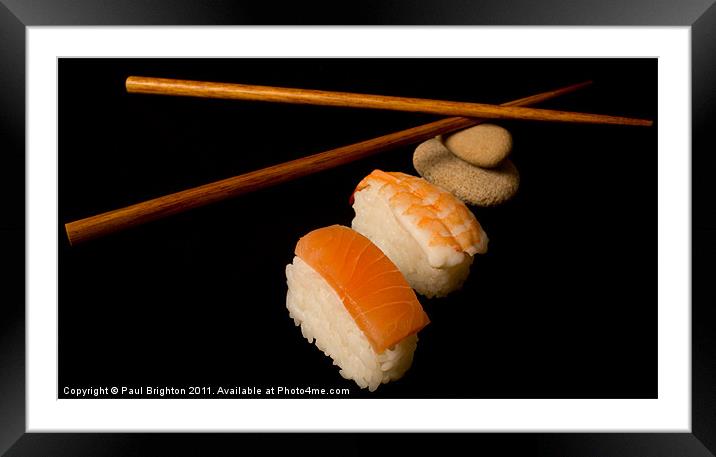Sushi and Chopstick Framed Mounted Print by Paul Brighton
