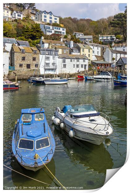  Polperro Inner Harbour Print by Jim Monk