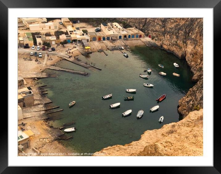 View of Inland Sea, Dwejra, Gozo, Malta. Framed Mounted Print by Maggie Bajada