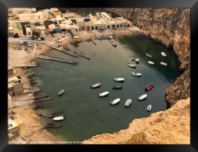 View of Inland Sea, Dwejra, Gozo, Malta. Framed Print by Maggie Bajada