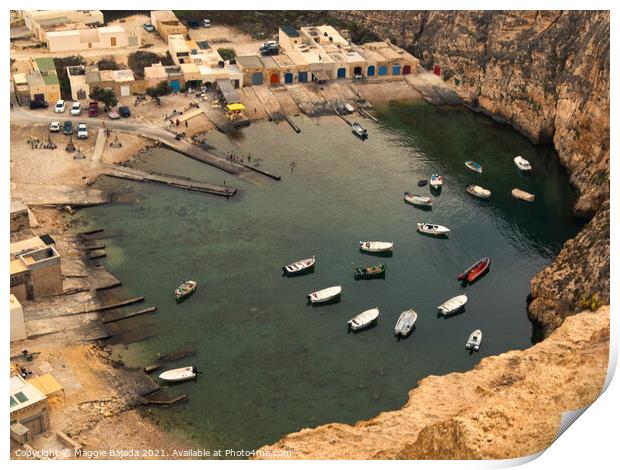 View of Inland Sea, Dwejra, Gozo, Malta. Print by Maggie Bajada