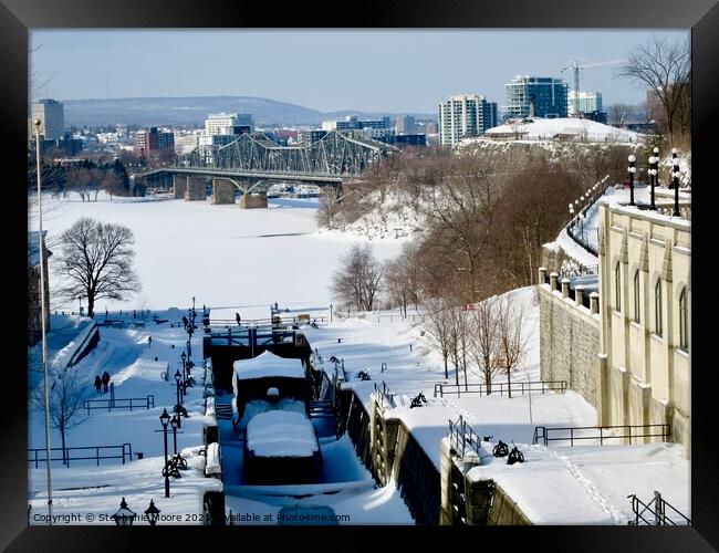 Rideau Canal in Winter Framed Print by Stephanie Moore