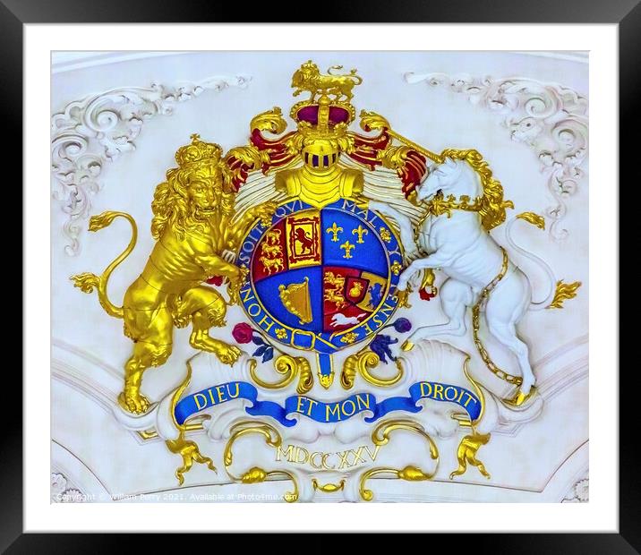 Royal Coat Arms Saint Martin Fields Church London England Framed Mounted Print by William Perry