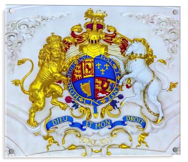 Royal Coat Arms Saint Martin Fields Church London England Acrylic by William Perry