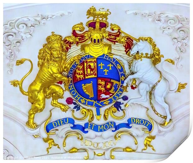 Royal Coat Arms Saint Martin Fields Church London England Print by William Perry