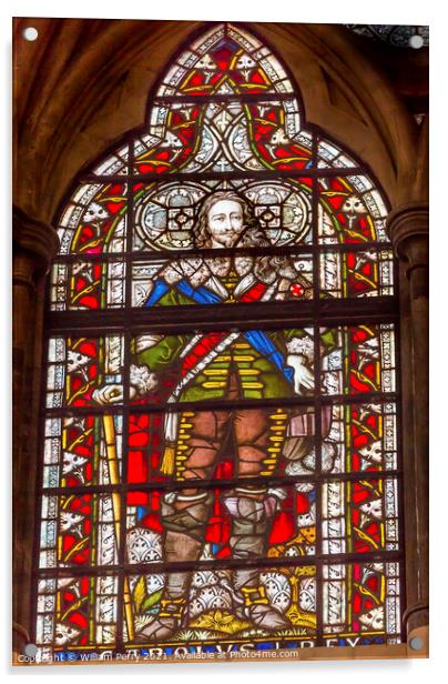 Charles 1 Stained Glass Chapter House Westminster Abbey London E Acrylic by William Perry