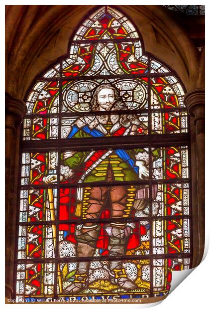 Charles 1 Stained Glass Chapter House Westminster Abbey London E Print by William Perry