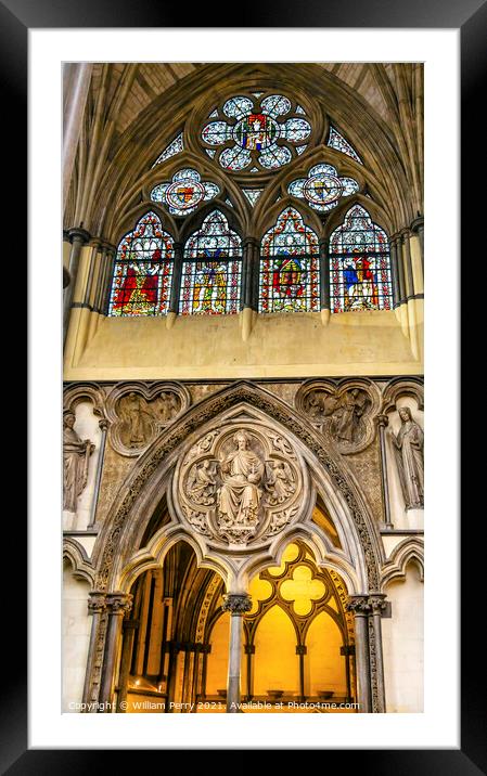 Stained Glass Chapter House Westminster Abbey London England Framed Mounted Print by William Perry