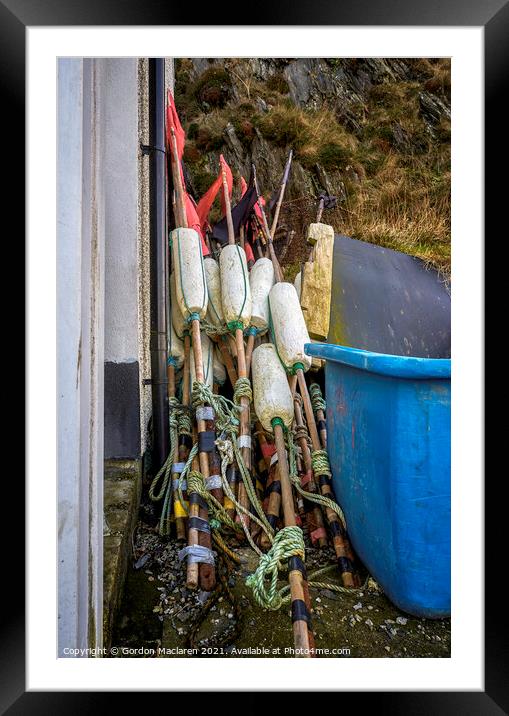 Fishing equipment, Mevagissey, Cornwall Framed Mounted Print by Gordon Maclaren