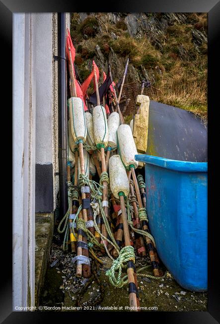 Fishing equipment, Mevagissey, Cornwall Framed Print by Gordon Maclaren