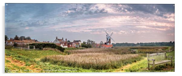 Cley next the Sea Norfolk Panorama   Acrylic by Jim Key