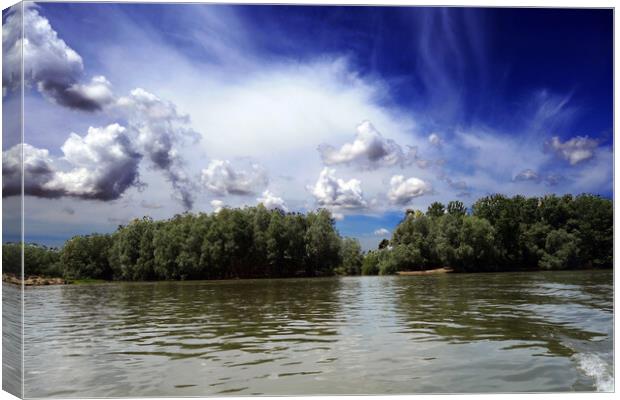 The journey of the clouds over the Borcea arm  Canvas Print by liviu iordache