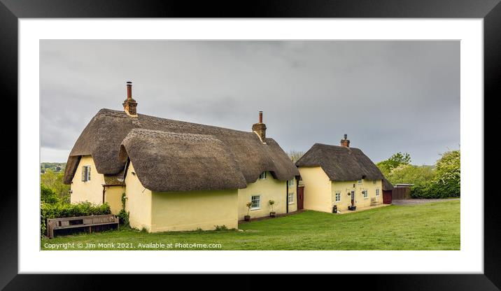 Pamphill Cottages, Dorset Framed Mounted Print by Jim Monk