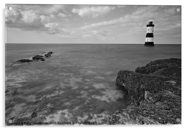 Black Point Lighthouse B&W Acrylic by R K Photography