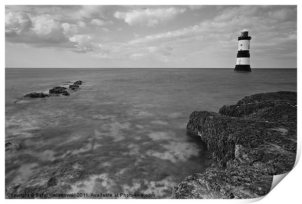 Black Point Lighthouse B&W Print by R K Photography