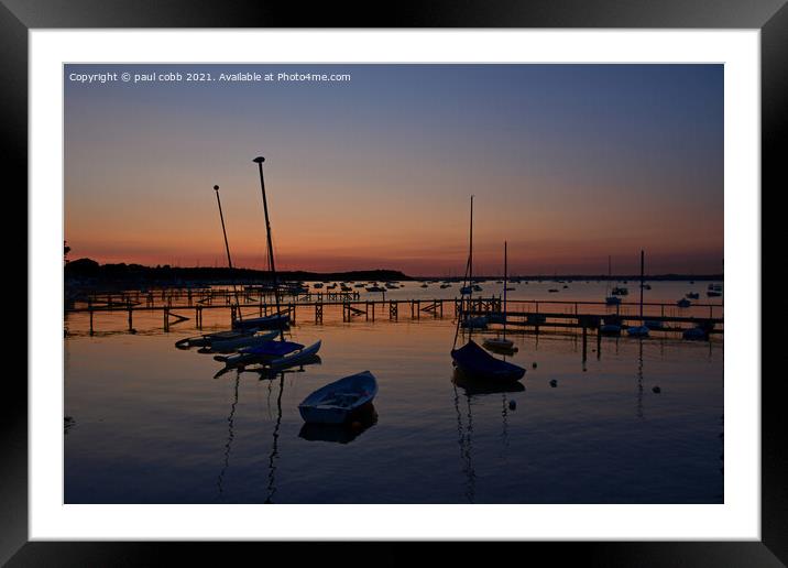 Serene Sunset Haven Framed Mounted Print by paul cobb