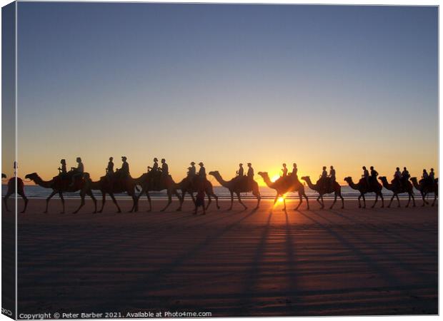 Broome Australia camel ride Canvas Print by Peter Barber