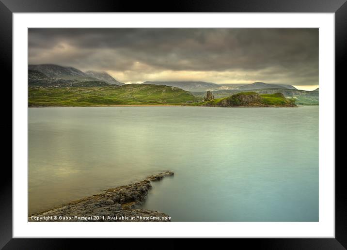 Loch Assynt and  Ardvreck Castle Framed Mounted Print by Gabor Pozsgai