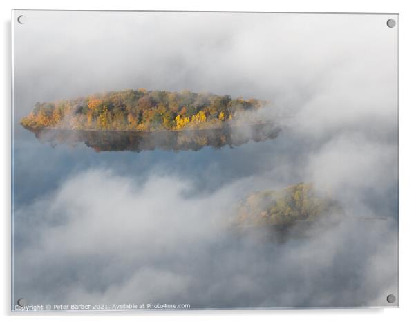 St Herbert's Island Derwent Water Acrylic by Peter Barber