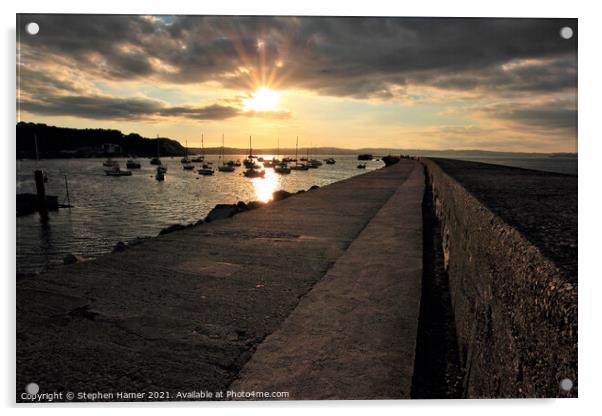 The Sun Set's Over the English Riviera Acrylic by Stephen Hamer