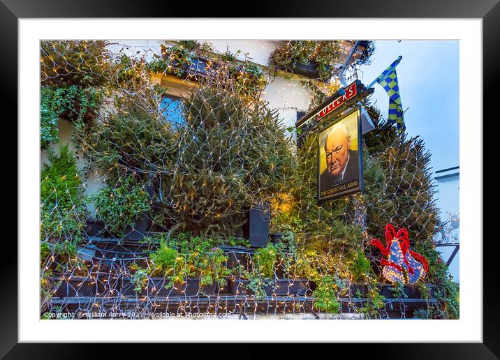 The Churchill Arms Pub Restaurant Kensington London England Framed Mounted Print by William Perry