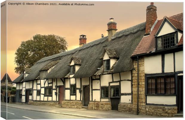 Mickleton Cottages Canvas Print by Alison Chambers