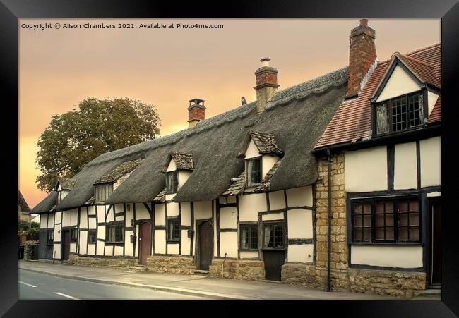 Mickleton Cottages Framed Print by Alison Chambers