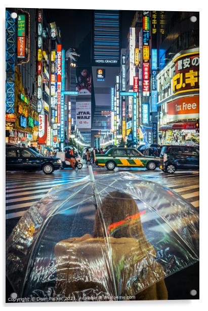 Illuminated Tokyo Nightscape Acrylic by Dean Packer