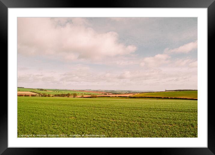 The Yorkshire Wolds near the village of Kirby Grin Framed Mounted Print by Michael Shannon