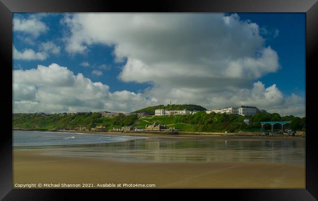 The sands at Scarborough, North Yorkshire Framed Print by Michael Shannon