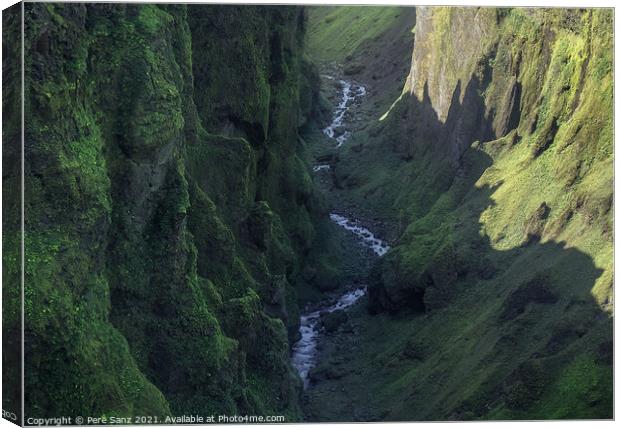 Stunning View of Secret Canyon in Iceland  Canvas Print by Pere Sanz