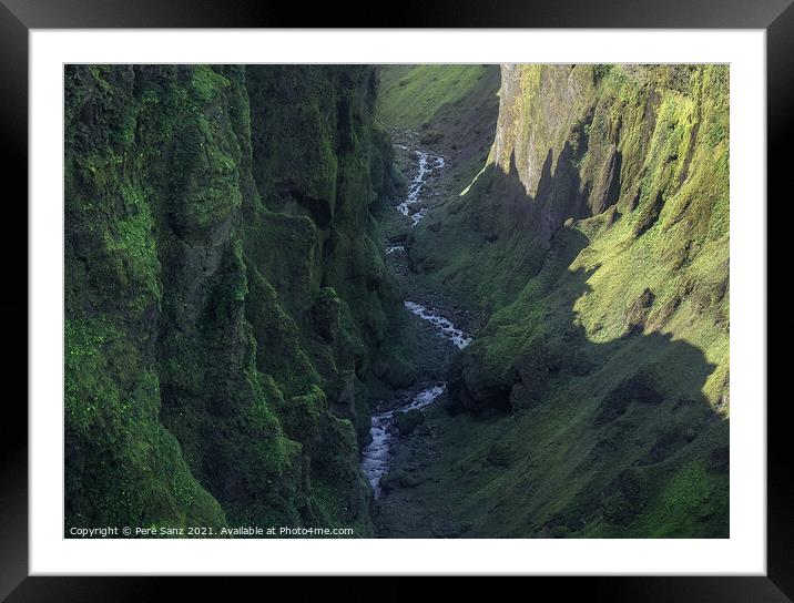 Stunning View of Secret Canyon in Iceland  Framed Mounted Print by Pere Sanz